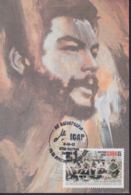 TMA-562 CUBA 2007 MAXIM CARD 2007 65c STAMP ERNESTO CHE GUEVARA BLACK CANCEL. - Cartes-maximum