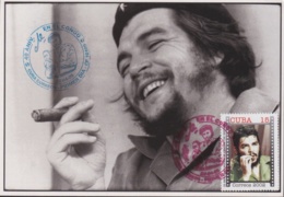 TMA-593 CUBA 2005 MAXIM CARD 2002 15c STAMP ERNESTO CHE GUEVARA RED-BLUE CANCEL - Maximum Cards