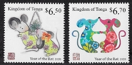 Tonga 2019, Year Of The Rat, 2val - Rongeurs