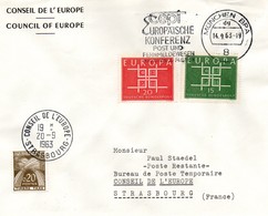 M6  Conférence Européenne De La CEPT Du 2 Au 14 Septembre 1963 à Munich. Enveloppe Conseil De L'Europe. Cachet D'arrivée - 1963