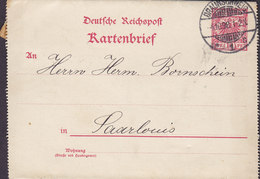 Deutsche Reichspost Postal Stationery Ganzsache Entier 10 Pf. Adler Kartenbrief BRAUNSCHWEIG 1898 SAARLOUIS (3 Scans) - Altri & Non Classificati