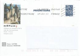 Prêt à Poster PAP " MONUM - Remparts De La Cité De Carcassonne " Oblitéré (Rep. Lamouche Bleu) - Prêts-à-poster: Repiquages /Lamouche