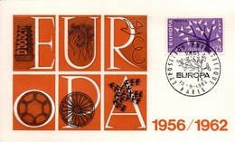 M62  Carte FDC Europa 1962 France Avec Cachet De Paris.   TTB  RR - 1962