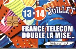 TELECARTE 50 UNITES   FRANCE TELECOM DOUBLE LA MISE... - 2002