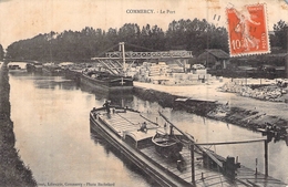 C P A   Carte Circulée 55] Meuse Commercy Le Port Le Canal Les Péniches La Amrchandise - Commercy