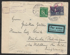 1943 Ca. FINLAND To GERMANY - AIRMAIL LUFTPOST - DOUBLE CENSOR GERMAN FINNISH - Covers & Documents