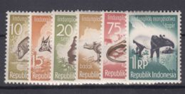 Indonesia 1959 Animals Mi#237-242 Mint Never Hinged - Other & Unclassified