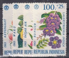 Indonesia 1965 Flowers Mi#499-502 Mint Never Hinged - Other & Unclassified