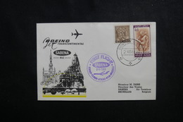 INDE - Enveloppe 1er Vol  De La Ligne Aérienne Par Cie Sabena Bombay / Bruxelles - L 50208 - Briefe U. Dokumente