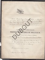 Delcampe - Doodsbrief Léon POUPPEZ De KETTENIS De HOLLAEKEN °1826 Mechelen †1882 Malines - Echevin De Malines (H60) - Todesanzeige