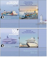 Finland. Peterspost. Modern Ships Of The Baltic Sea, 2019, Set Of 2 Stamps With Labels (FV Price!) - Ungebraucht