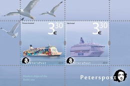 Finland. Peterspost. Modern Ships Of The Baltic Sea, 2019, Block (FV Price!) - Unused Stamps