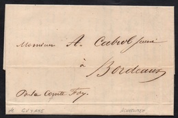 POSTE MARITIME - PAR "LE COMTE FOY"  - GUYANE / 1841 LAC ACHEMINEE DE CAYENNE A BORDEAUX  (ref 5239) - Covers & Documents