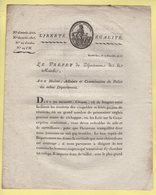 Prefet De La Manche - 17 Frimaire An 12 - Document Relatif Aux Prisonniers De Guerre Anglais - Historical Documents