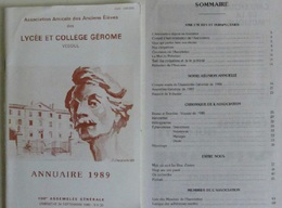 Régionalisme, Association Amicale Des Anciens Élèves Du Lycée Gérôme, Vesoul, 1989 - Franche-Comté