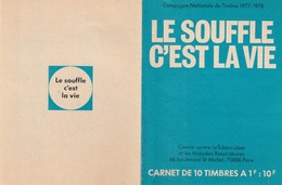 FRANCE - CARNET 1977 ANTITUBERCULEUX - LE SOUFFLE C'EST LA VIE  / 2 - Croix Rouge