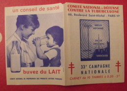 Carnet De Timbres Antituberculeux 1963-64. Pub Buvez Du Lait, Savon. Tuberculose Anti-tuberculeux. - Antituberculeux