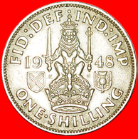 + SCOTTISH CREST: UNITED KINGDOM ★ 1 SHILLING 1948 GEORGE VI (1937-1952)! INTERESTING TYPE! LOW START ★ NO RESERVE! - I. 1 Shilling