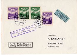 Par Avion Letter From Preso To Bratislava 1943 - Lettres & Documents