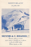 Aviation - Aviateur François Durafour - Pilote Vainqueur Du Mont-Blanc - 1921 - Publicidad