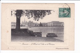 Lot 3 Cpa  - SAUMUR - L'Hôtel De Ville. Et Le Théâtre: Vue Prise Du Pont: Et Le Château - Saumur
