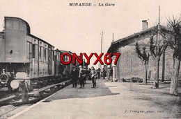 MIRANDE (32-Mirande-Astarac) La Gare-Bahnhof-Train-Wagon-Chemin De Fer-Voie-Rail-P. Frézignac, Photo, Auch RARE - Mirande