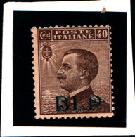 92619) ITALIA-40C. MICHETTI CON Soprastampa Del Primo Tipo - B.l.p. - 1920 -1 VALORE SENZA GOMMA - Stamps For Advertising Covers (BLP)