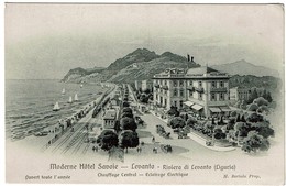 Moderne Hôtel Savoie Savoia - Levanto - Riviera Di Levanto - Liguria - M. Bertola Prop. - 2 Scans - Autres Villes