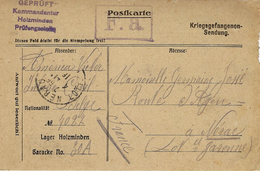 1916- Formulaire Allemand De Réception D'un Paquet, Envoyé Par Un " Interné Civil " Belge Du " Lager Holzminden - Prisoners