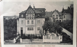 CPA / CPSM, NIEDERNHAUSEN I. TAUNUS - EISENBAHN HOTEL (Bes: G Sternberger), écrite, éd W.Shippers, Allemagne - Taunus