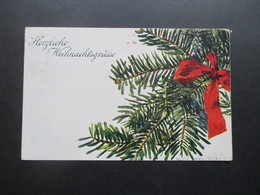 Österreich 1920 Künstlerkarte Weihnachtskarte Von Sofie Arnsburg Tannenzweig Mit Schleife / Herzliche Weihnachtsgrüsse - Covers & Documents