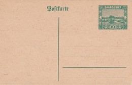 SAAR  ENTIER POSTAL  /GANZSACHE/POSTAL STATIONERY CARTE - Postal Stationery