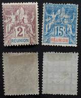 REUNION 1892 # 33-37 - Unused Stamps