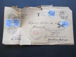 Ungarn 1936 Beleg Mit 4 Nachporto Marken Budapest / Hajmasker Tabor Und X Stempel Nachgebühr! - Impuestos