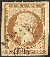 No 9a, Bistre-brun, Obl Pc, Jolie Pièce. - TB. - R - 1852 Louis-Napoléon