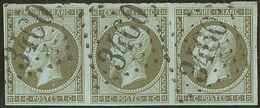 No 11, Bande De Trois Obl Gc 3460, Infimes Pd Sinon TB - 1853-1860 Napoléon III
