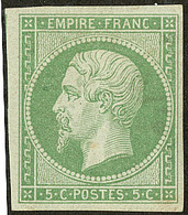 * No 12, Vert, Un Voisin, Quasiment **, Très Frais. - TB. - R - 1853-1860 Napoléon III