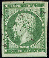 No 12b, Vert Foncé, Un Voisin, Obl étoile, Jolie Pièce. - TB - 1853-1860 Napoléon III.