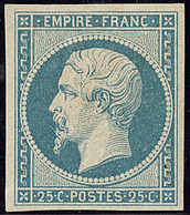 * No 15a, Bleu Laiteux, Large Charnière Mais Très Frais Et TB. - R - 1853-1860 Napoléon III