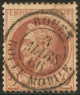 No 26A, Rouge-brun, Obl Cad "Rouen Boîte Mobile" De Mars 66. - TB - 1863-1870 Napoleon III With Laurels