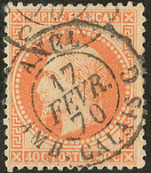 No 31, Obl Cad "Angl. Amb. Calais C" De Fév 70. - TB - 1863-1870 Napoléon III Lauré