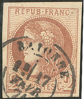 No 40Bb, Obl Cad Bayonne Fév 71. - TB - 1870 Ausgabe Bordeaux