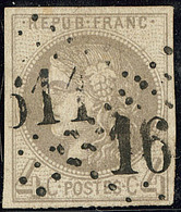Report I. No 41A, Gris, Nuance Foncée, Obl Gc 1611. - TB. - R - 1870 Uitgave Van Bordeaux