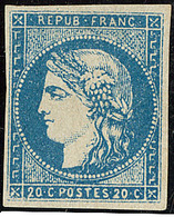 * No 44Aa, Bleu Foncé, Pos. 12, Infime Pelurage Au Verso Mais Superbe D'aspect. - RR - 1870 Ausgabe Bordeaux