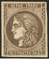 R Relié Au Cadre. No 47e, Pos. 2, Obl Gc, Nuance Foncée. - TB - 1870 Ausgabe Bordeaux