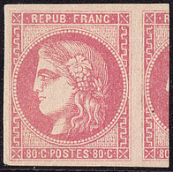 (*) No 49a, Rose Clair, Un Voisin, Gomme Partielle. - TB - 1870 Ausgabe Bordeaux