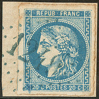 Oblitérations. Gc Bleu. No 46B, Obl Gc 1249 Bleu Sur Support. - TB - 1870 Bordeaux Printing