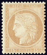 * No 55, Bistre, Quasiment **, Très Frais. - TB - 1871-1875 Cérès