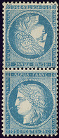 * Tête-bêche. No 60Ab, Paire Verticale, Très Frais. - TB. - RR - 1871-1875 Cérès