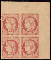 (*) Cérès 1849. 20c Rouge, Bloc De Quatre Cdf. - TB - Autres & Non Classés